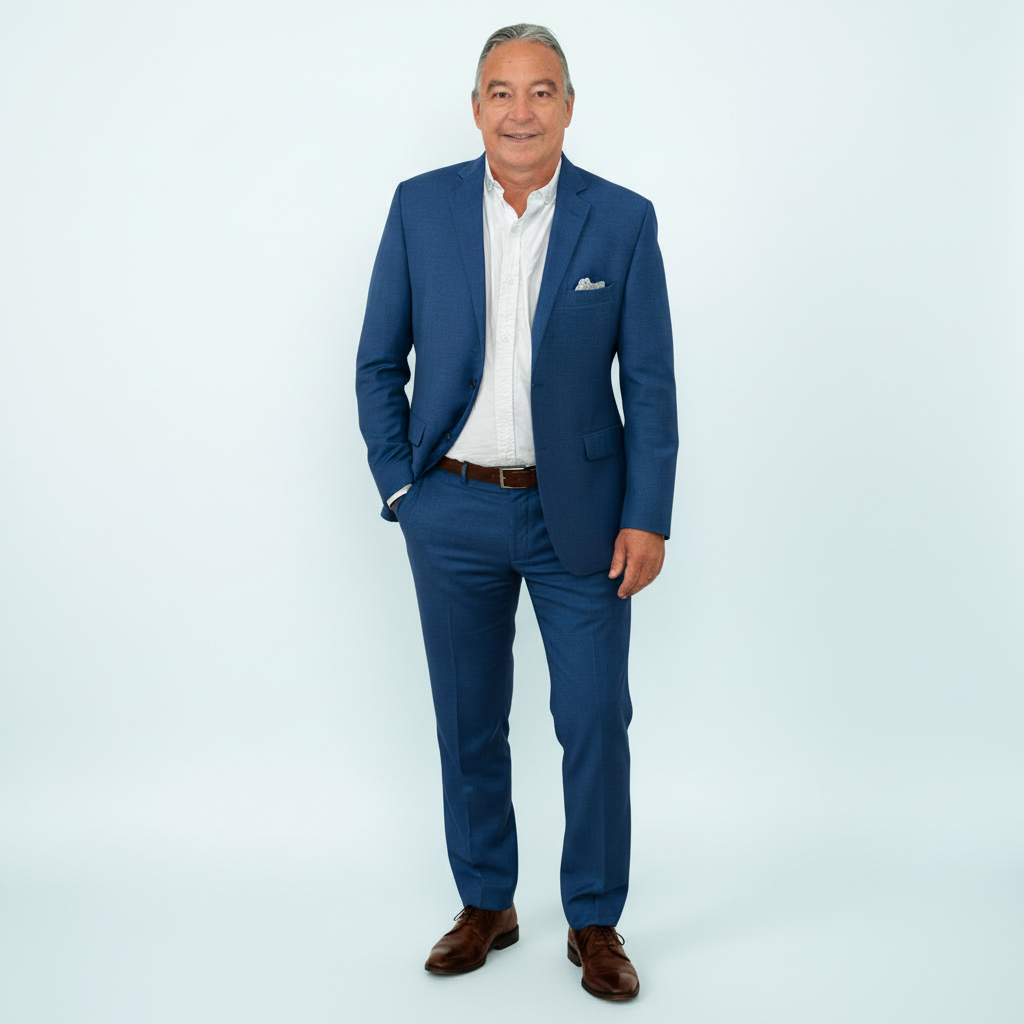 Eduardo Arcieri Gutiérrez, abogado especializado, vestido en azul turquí